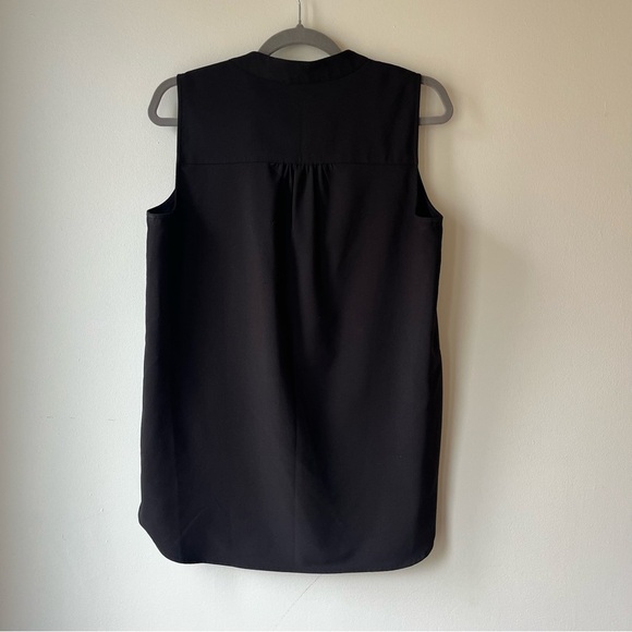Hilary Radley Black Sleeveless tunic blouse size small split neck stretch office - Picture 9 of 11